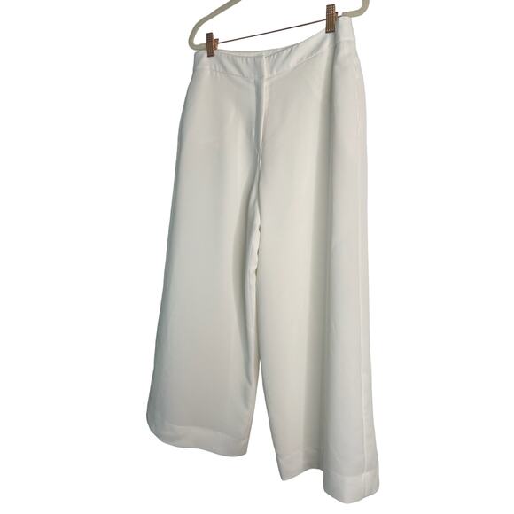 Rag & Bone Dress Pants Cropped Wide Leg High Rise Patch Pockets White Size 8 - Picture 2 of 10